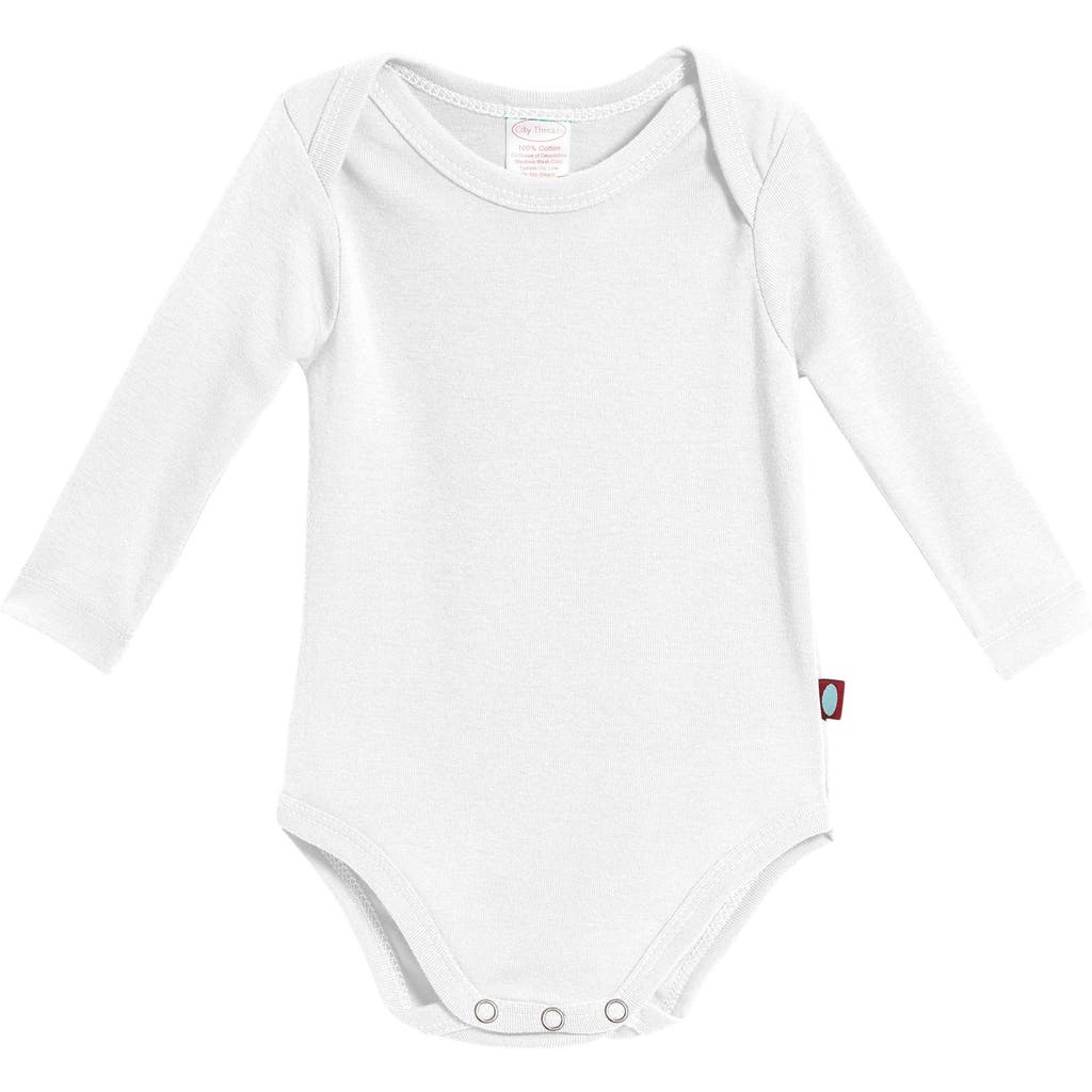 City Threads Babies' Organic Cotton Super-soft Long Sleeve Bodysuit In White