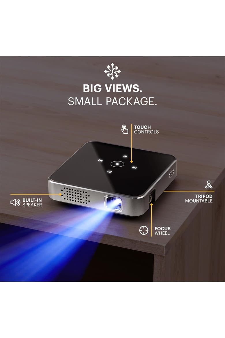Luma 75 Ultra Mini Projector, Portable Pico Projector with Carrying Case, Alternate, color, Black