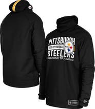 New Era Men's New Era Black Pittsburgh Steelers Functional Fandom Balaclava Helmet Stripe Tri-Blend Hoodie