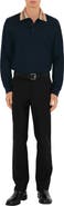 Burberry Long-sleeve Check Collar Cotton Polo Shirt