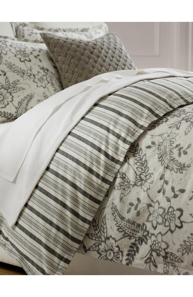 Lauren Ralph Lauren Sara Paisley & Stripe Reversible Cotton Duvet Cover & Sham Set, Alternate, color, Grey