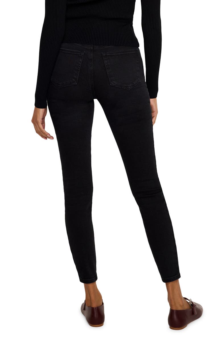 Good American Good Legs Crossover Waist Ankle Skinny Jeans, Alternate, color, Black337