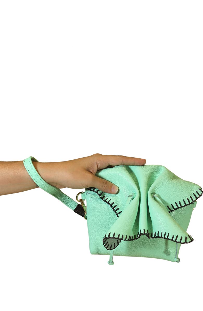 Carlos Falchi Mini Butterfly Leather Bag, Alternate, color, Lime