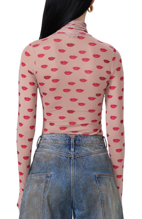 AFRM AFRM ZADIE PRINT TURTLENECK MESH TOP