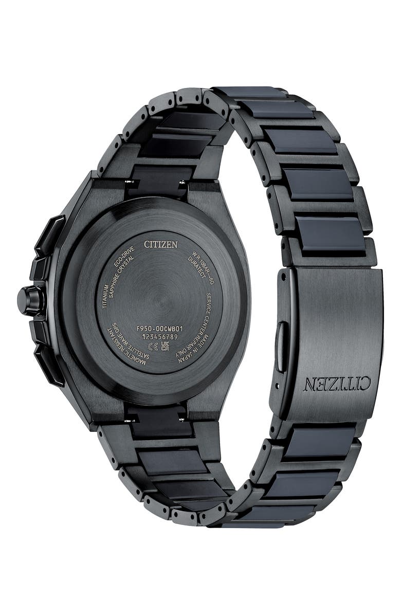 Citizen ATTESA Satellite Timekeeping Chronograph Super Titanium<sup>™</sup> Bracelet Watch, 43.2mm, Alternate, color, Black/ Two-Tone