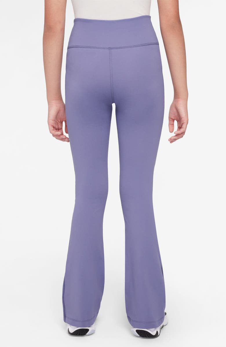 Nike Kids' Nike One Dri-FIT Flare Leggings, Alternate, color, Dusty Amethyst/ White