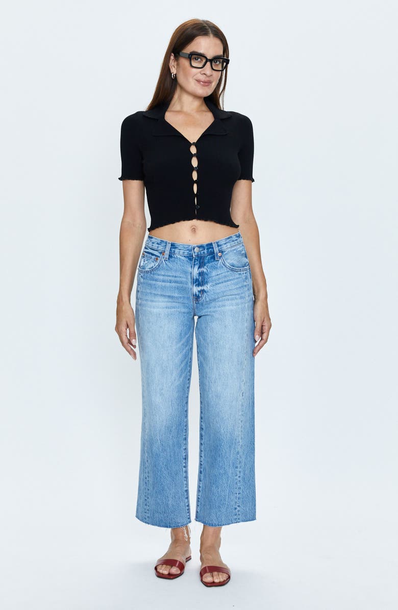 Pistola Bobbie Raw Hem Ankle Wide Leg Jeans, Alternate, color, 
