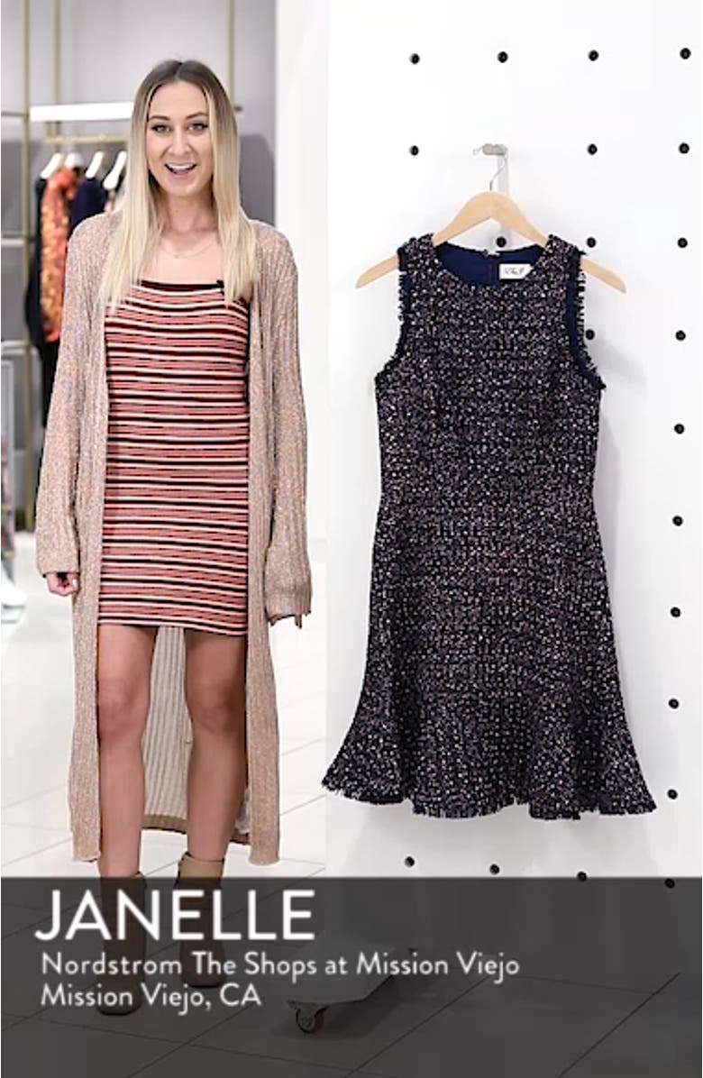 Sleeveless Tweed Fit & Flare Dress, sales video thumbnail