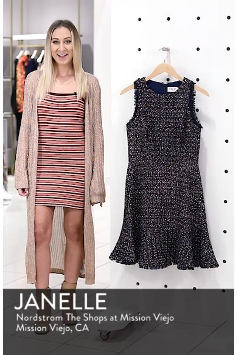 Sleeveless Tweed Fit & Flare Dress video