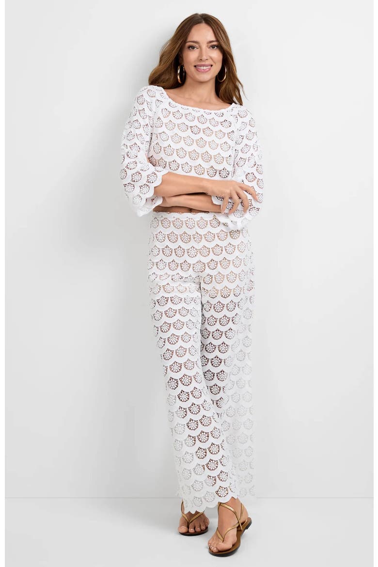 Dzo Dzo Crochet Lace Pant, Main, color, White