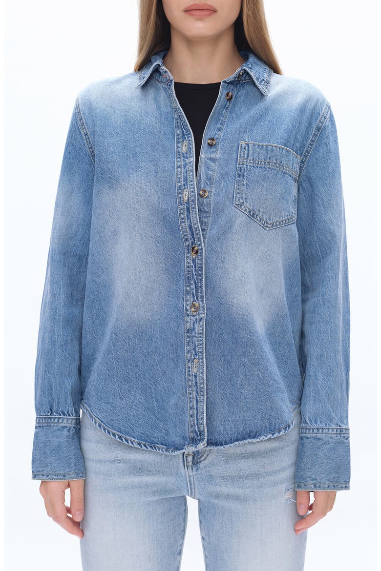 Classic Denim Button-Up Shirt, Main, color, CAMBRIDGE