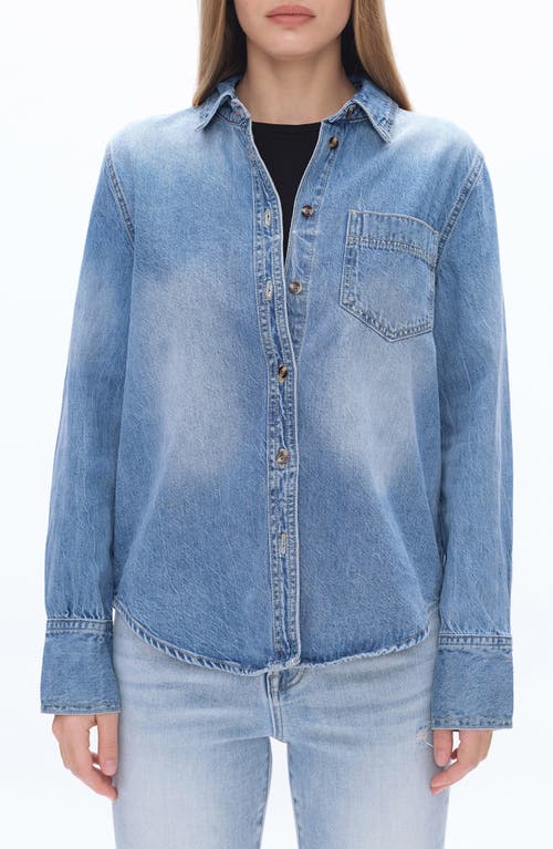 Bayeas Classic Denim Button-up Shirt In Blue