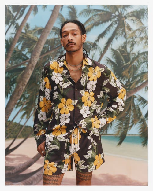 Tombolo Night Bloom Swim Trunks In Brown