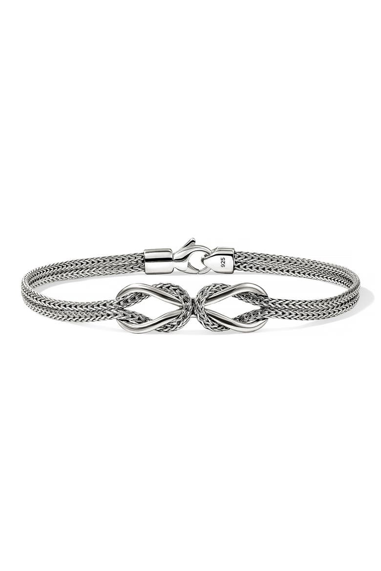 Infinite Love Knot Sterling Silver Bracelet, Main, color, SILVER