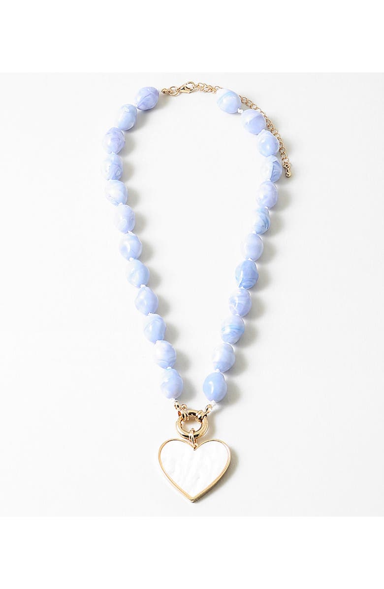 Erin McDermott Jewelry Always You Hibiscus Necklace, Main, color, Blue