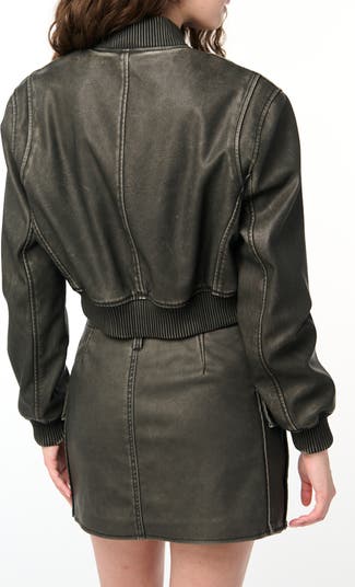 Back in Time Faux Leather Crop Moto Jacket