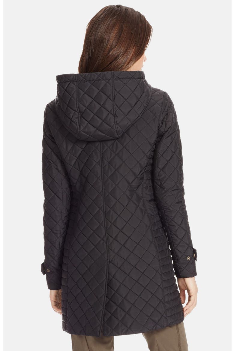 Hooded Quilted Coat, Alternate, color, BLACK