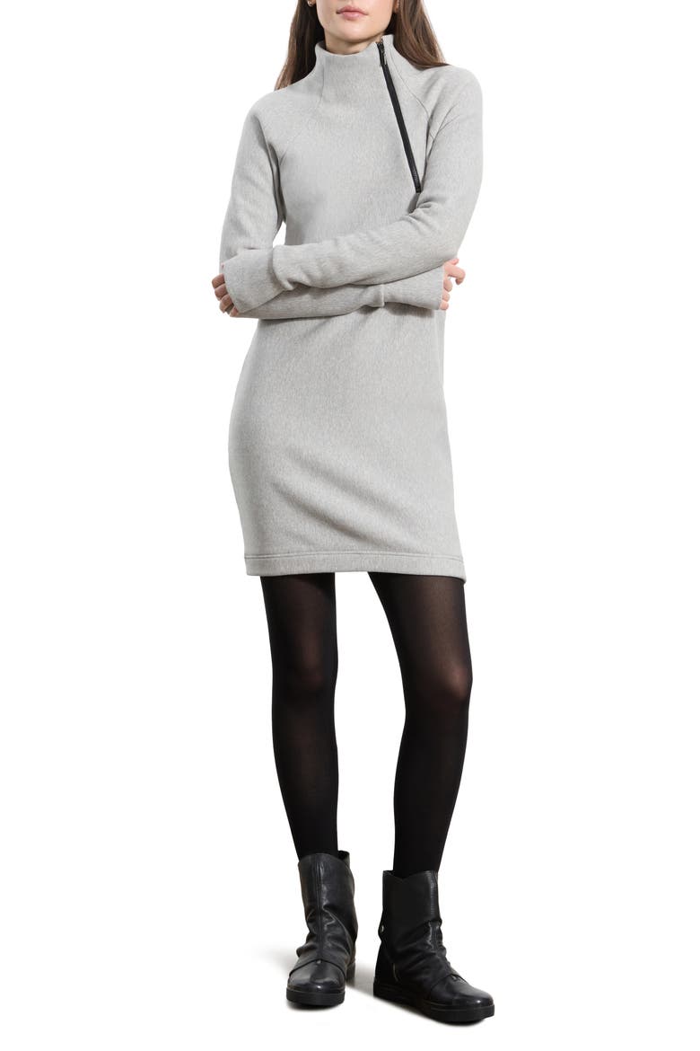 Alani Long Sleeve Sweatshirt Dress, Main, color, MELANGE GREY