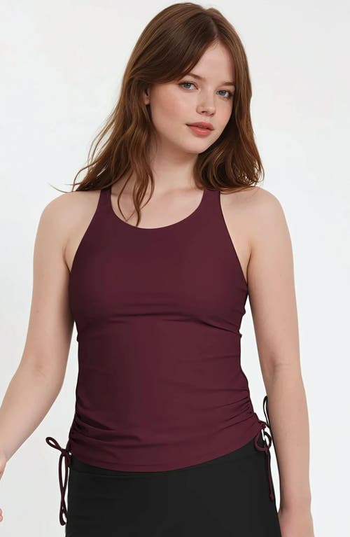 Calypsa Maya Tankini Swim Top With Built-in Bra In Red