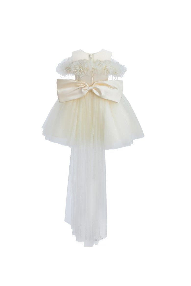 Floral Tulle Gown, Alternate, color, Ivory
