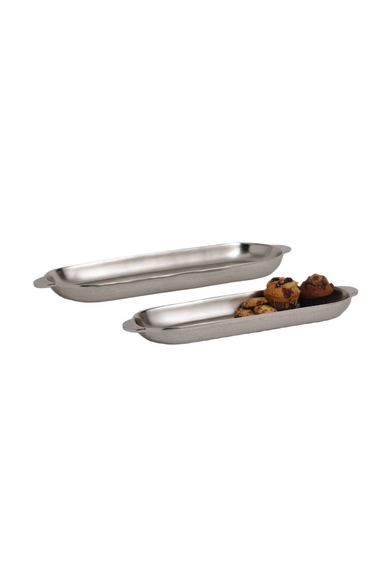 Nickel Long Trays Set of 2, Alternate, color, Nickel