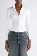 Balenciaga Corseted Stretch Poplin Button-Up Shirt