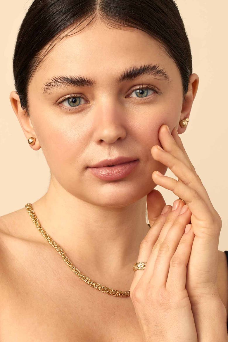 14K Gold Celebration Ball Studs Earrings, Alternate, color, Yellow Gold
