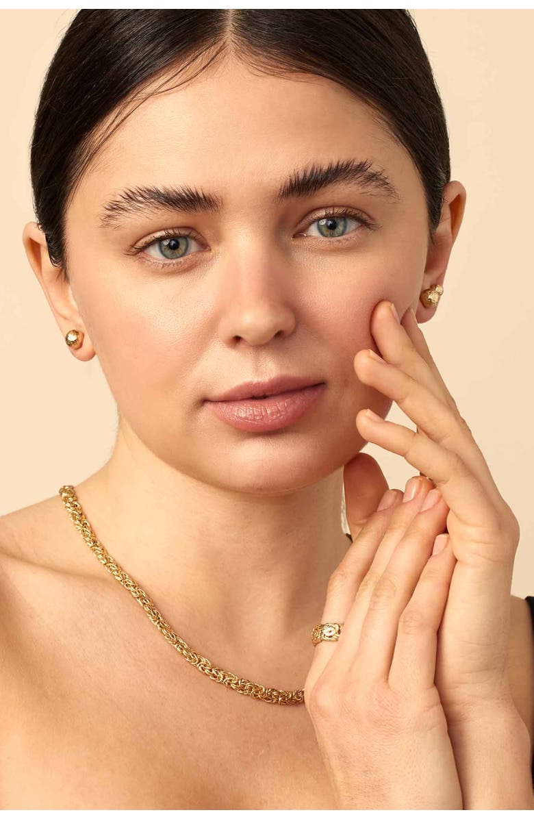 Oradina 14K Gold Celebration Ball Studs Earrings, Alternate, color, Yellow Gold