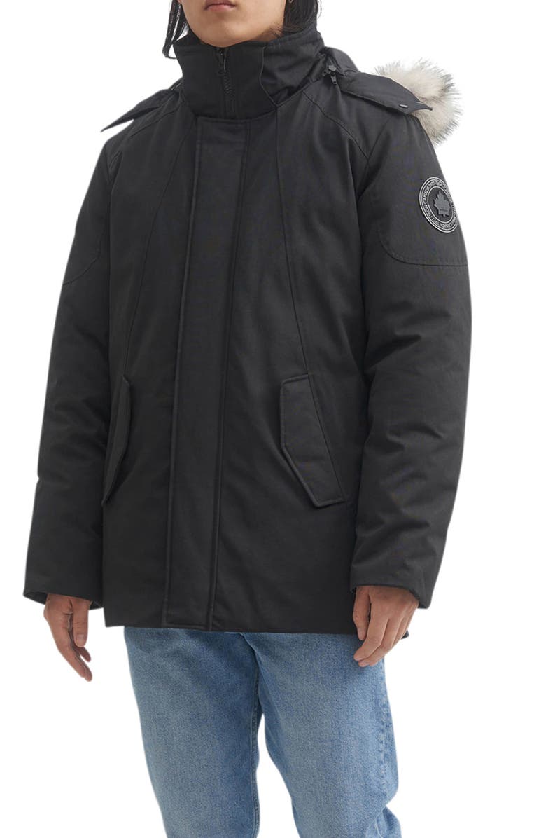 TOBOGGAN CANADA Nick III Water Resistant Faux Fur Trim Parka, Main, color, Black/Silver