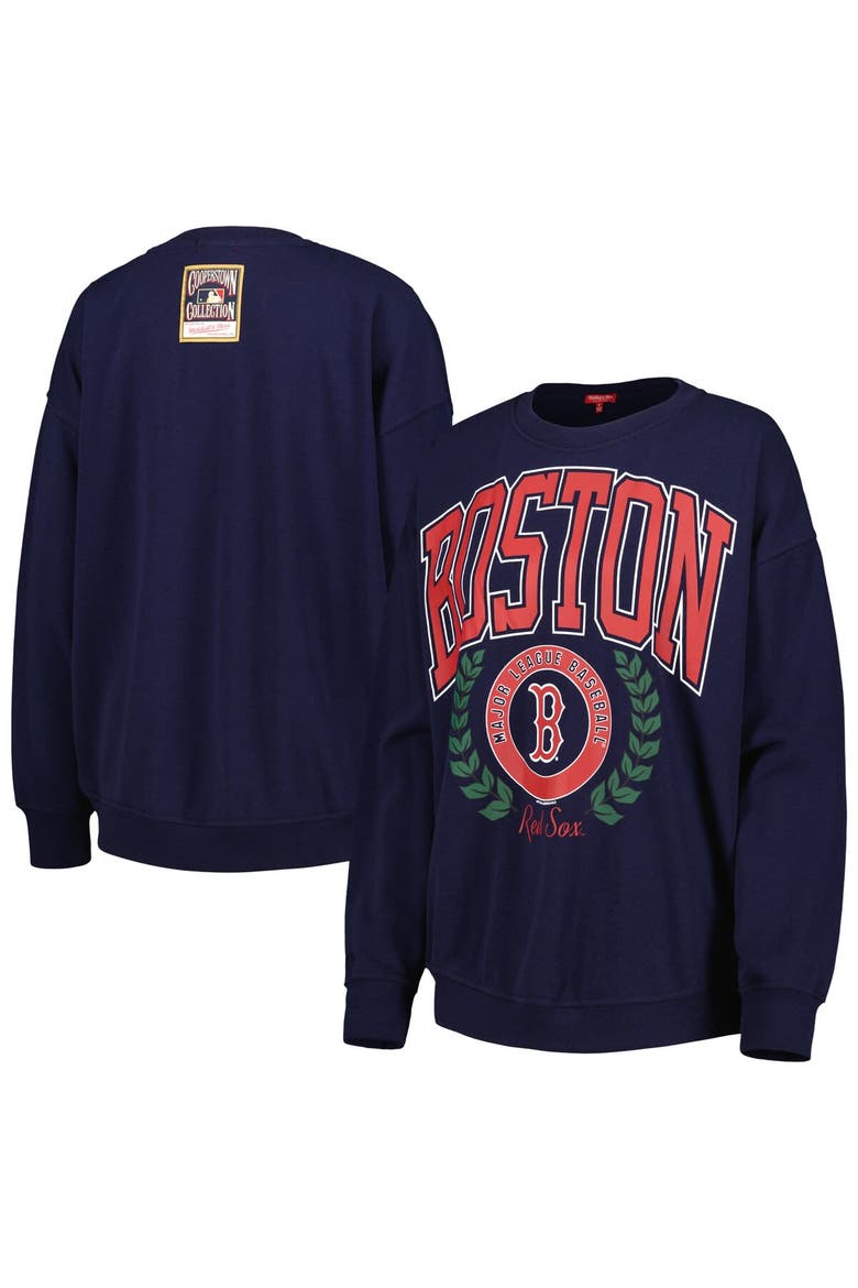 Women's Mitchell & Ness Navy Boston Red Sox Logo Lt 2.0 Pullover Sweatshirt, Alternate, color, Navy