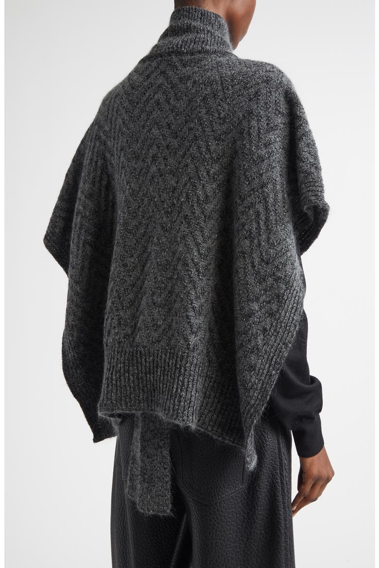 Zigzag Sequin Poncho, Alternate, color, 0001 GREY