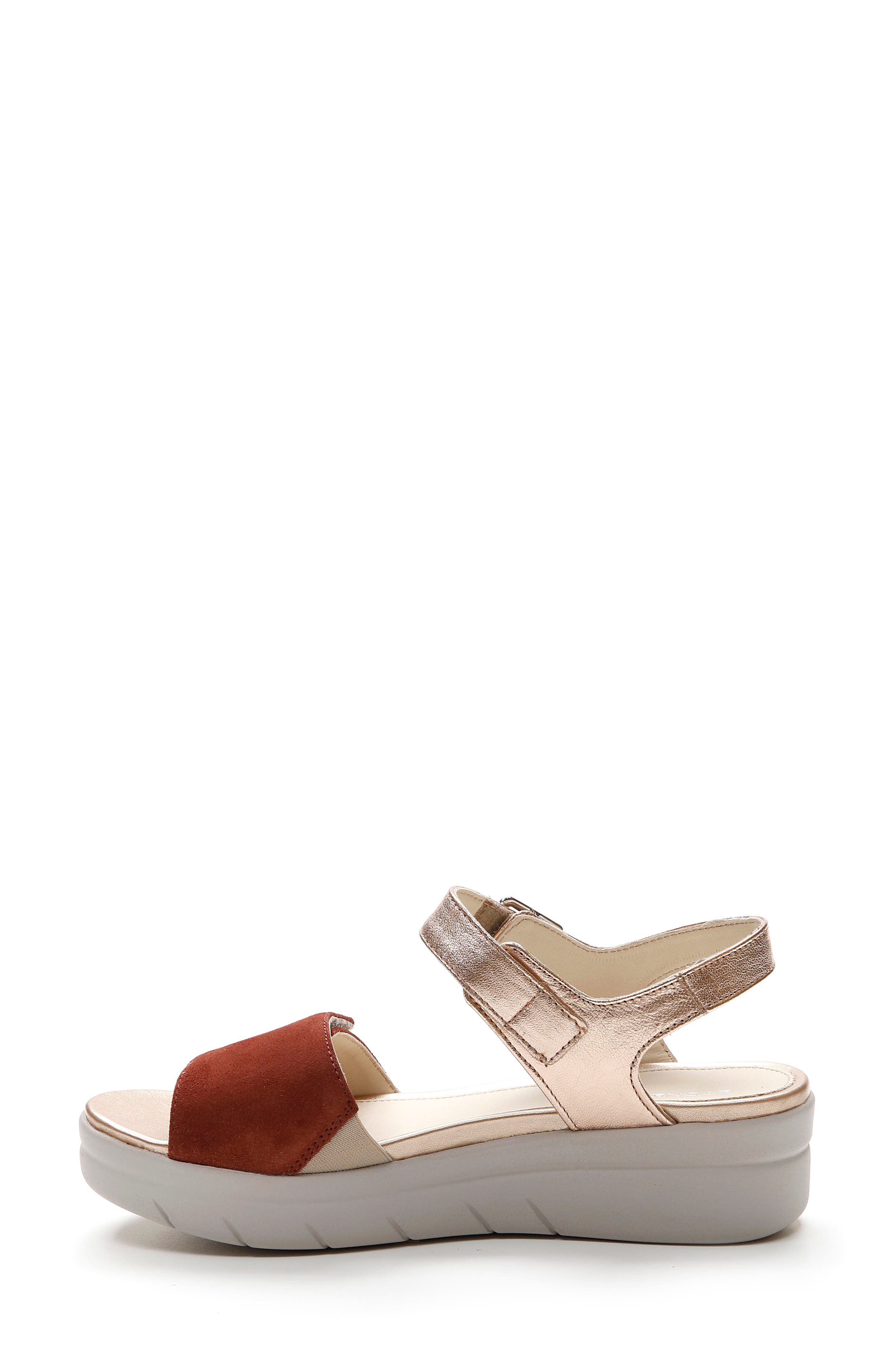 Aqua III Platform Sandal, Alternate, color, COGNAC/ ROSE GOLD