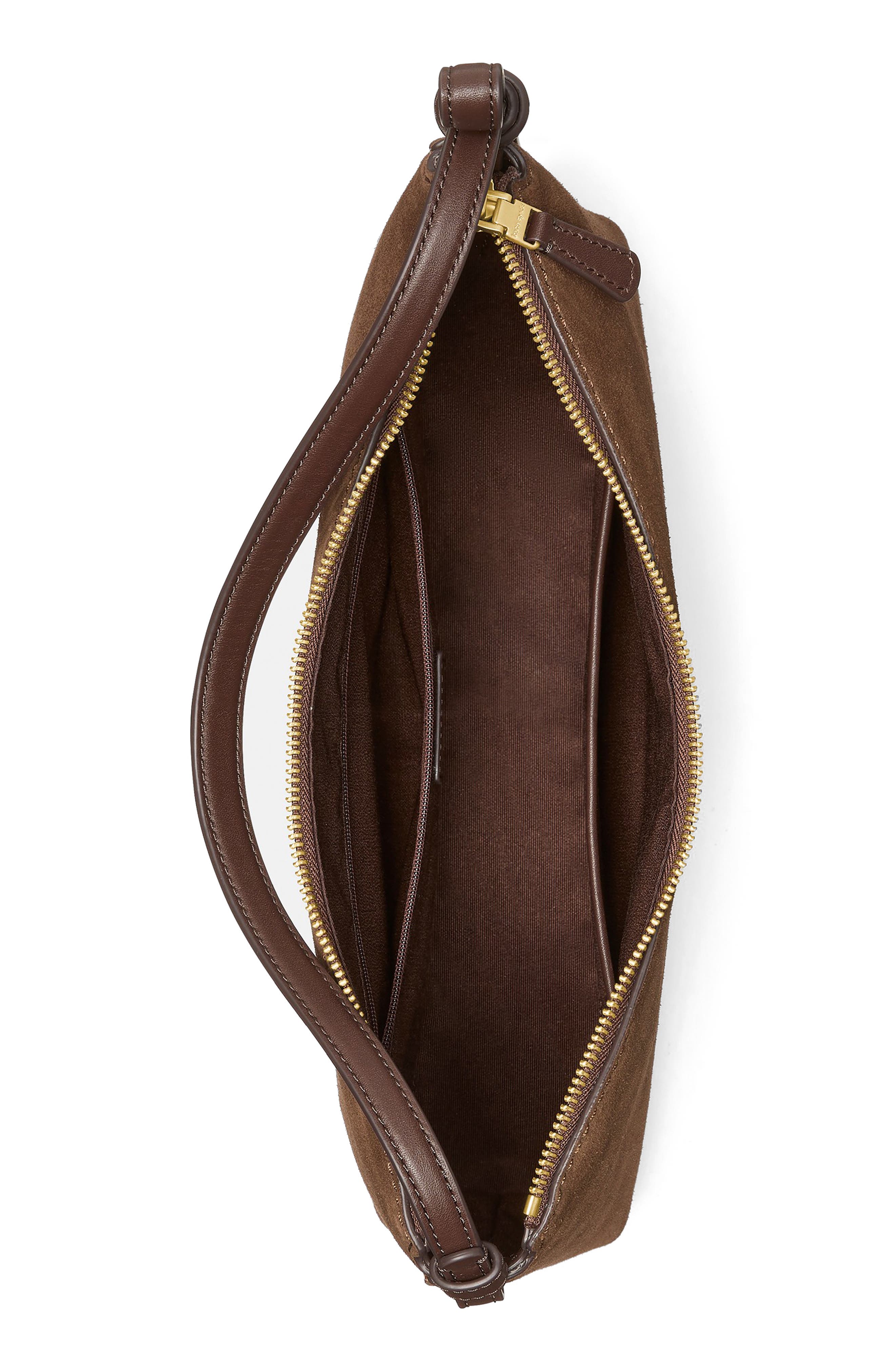 Kate Spade New York loop suede shoulder bag, Alternate, color, Hot Fudge Multi