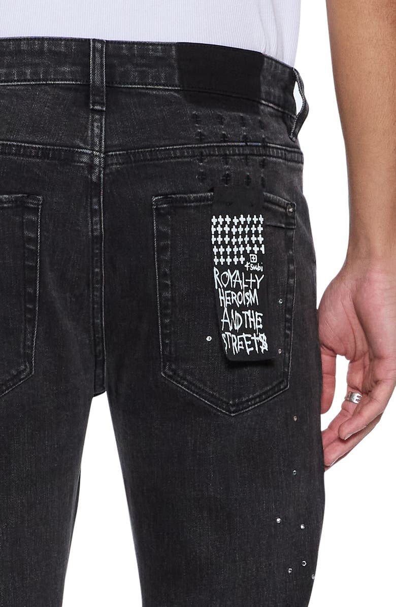 Ksubi Van Winkle Renaissance Studded Skinny Jeans, Alternate, color, Black