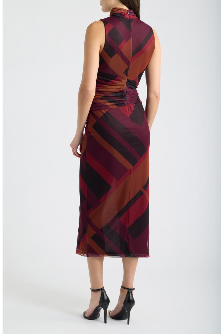 Patterned Mesh Body-Con Dress, Alternate, color, WINE