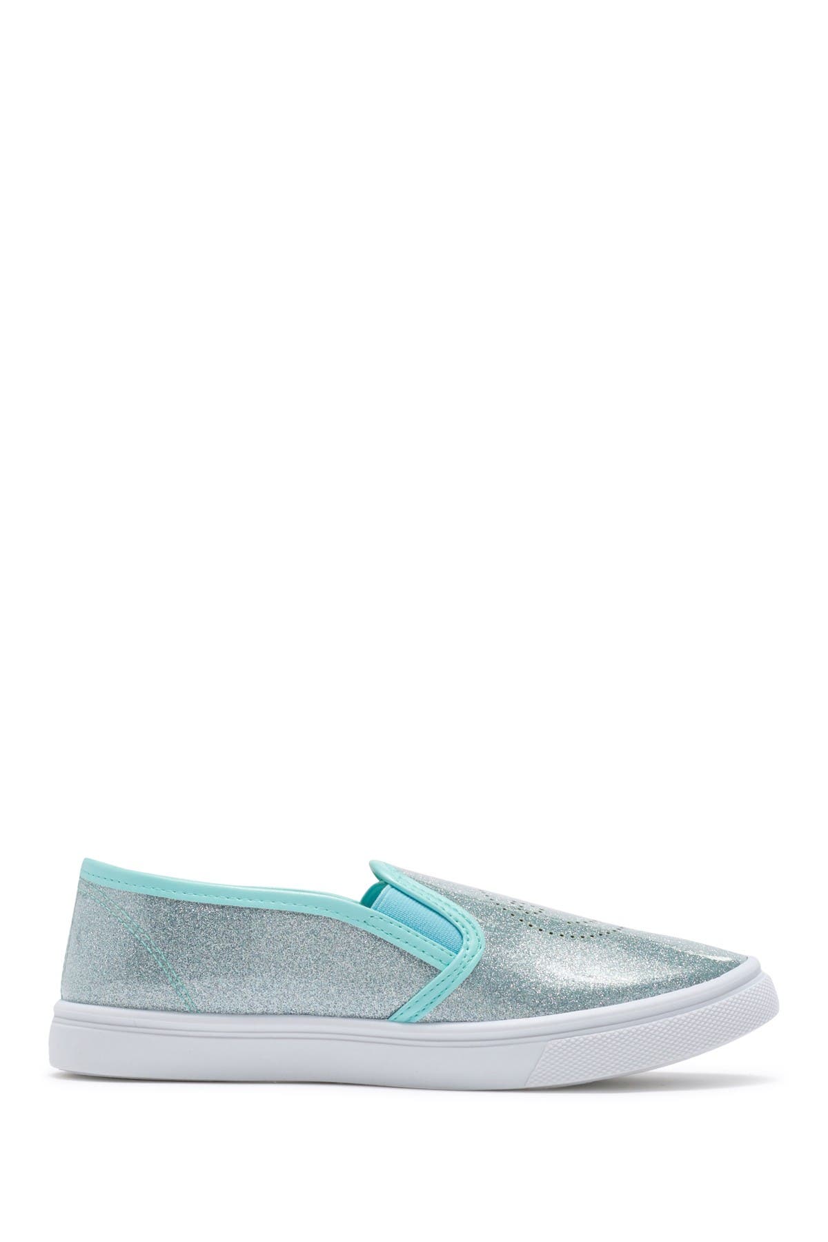 OLIVIA MILLER Perforated Glitter Slip-On Sneaker, Alternate, color, 