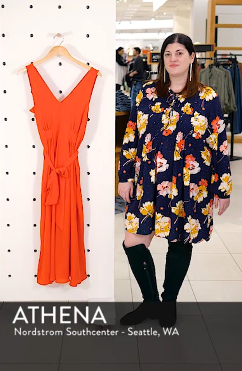 Riley V-Neck Pleat Dress, sales video thumbnail