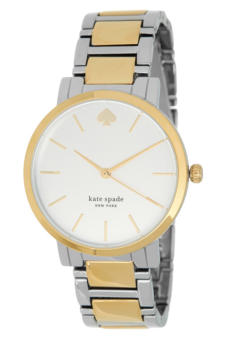 gramercy two-tone bracelet watch, 38mm, Main, color, SILVER