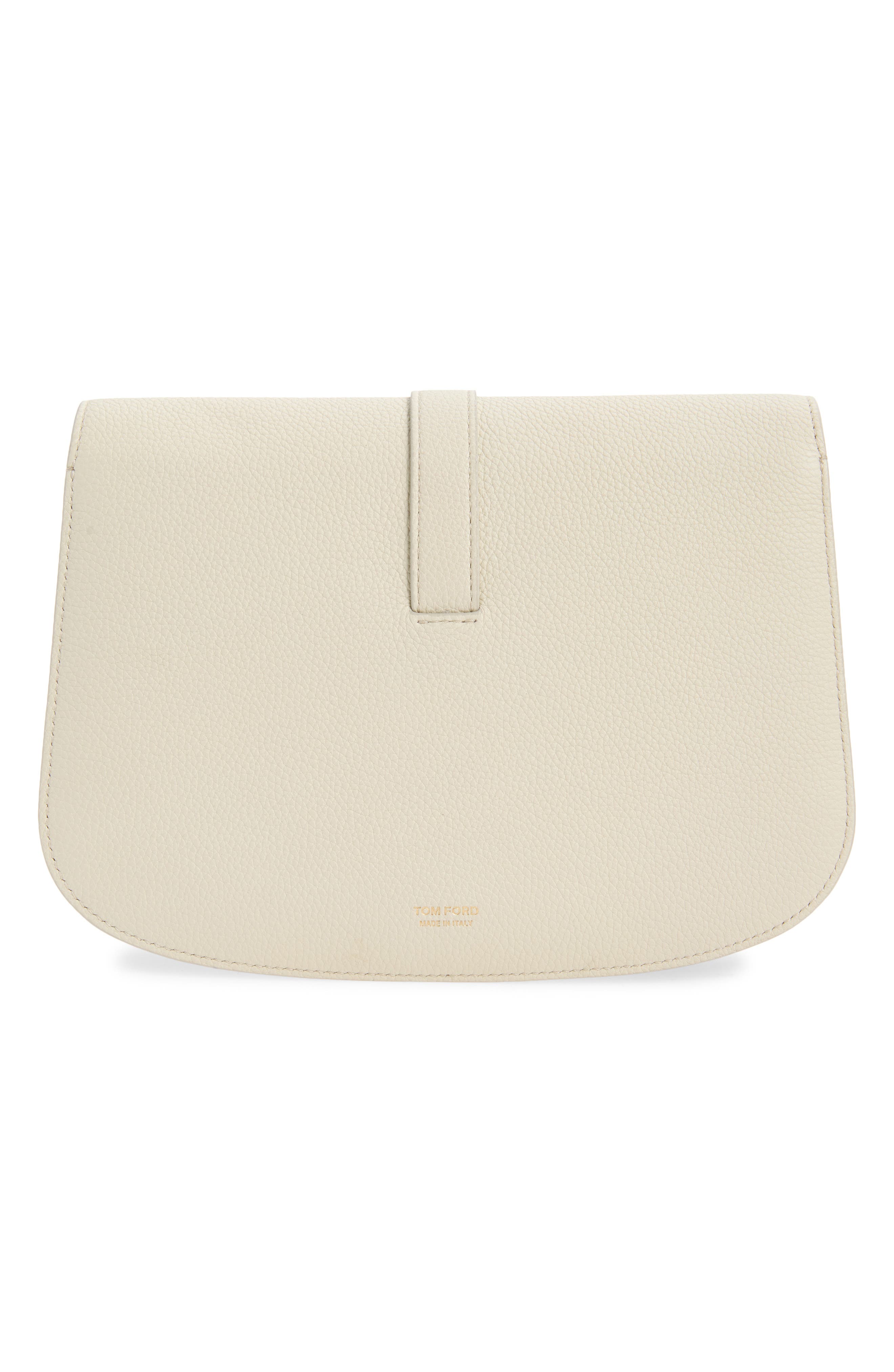Small Kara Grain Leather Crossbody Bag, Alternate, color, DOVE GREY