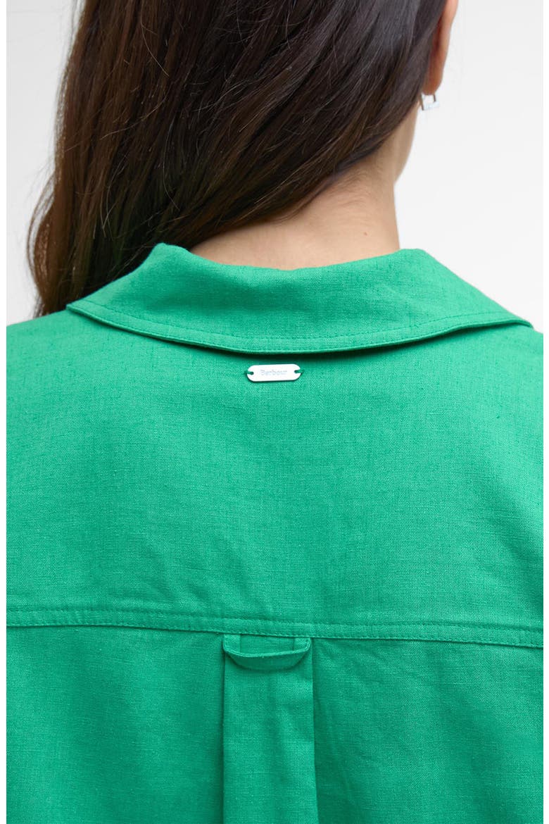 Cecile Cotton & Linen Shirt, Alternate, color, KELLY GREEN