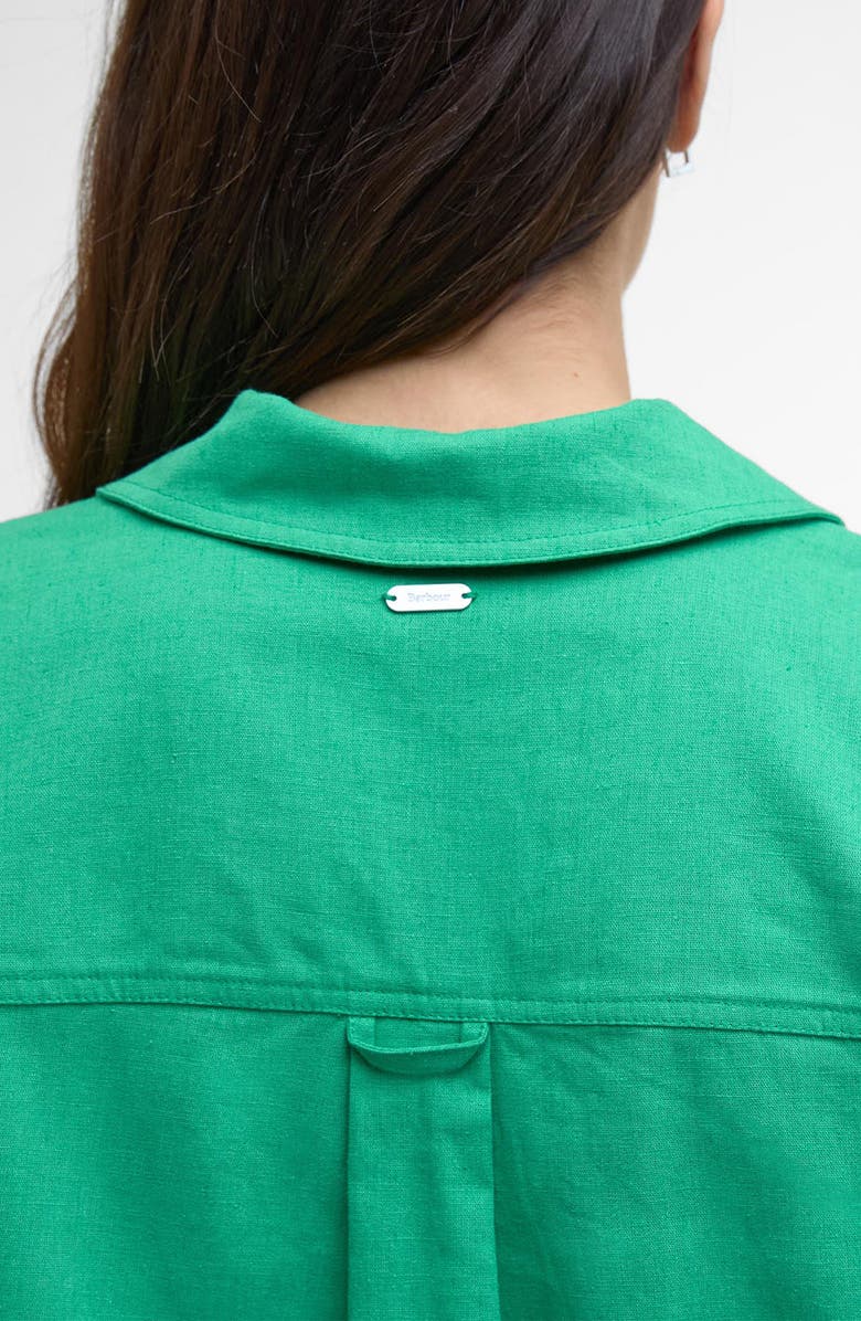 Barbour Cecile Cotton & Linen Shirt, Alternate, color, Kelly Green