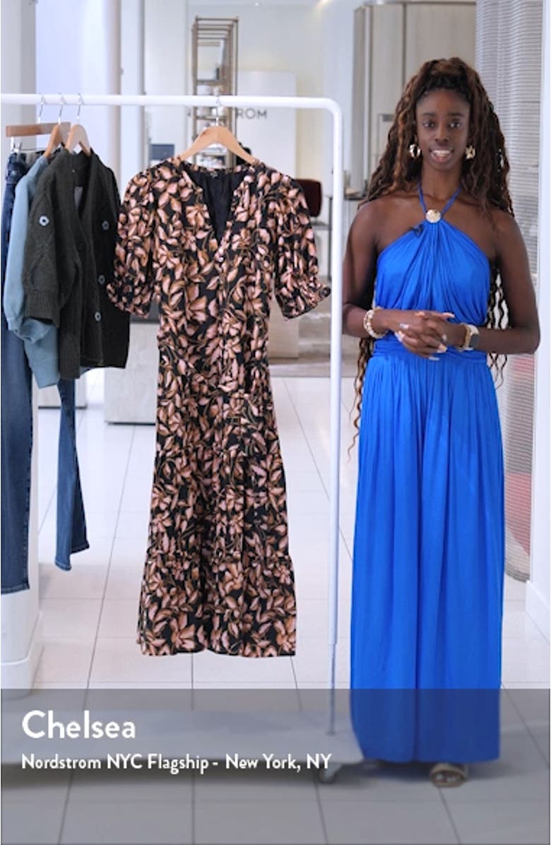 Eliana Tie Belt Button Front Midi Dress, sales video thumbnail