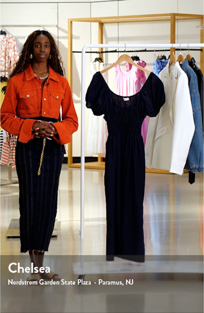 Seine Puff Sleeve Silk & Cotton Dress, sales video thumbnail