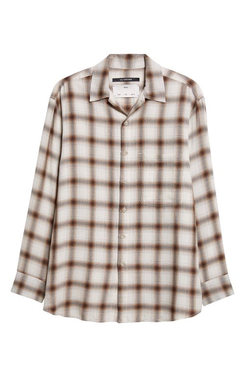 Song For The Mute Oversize Plaid Button-up Shirt In White