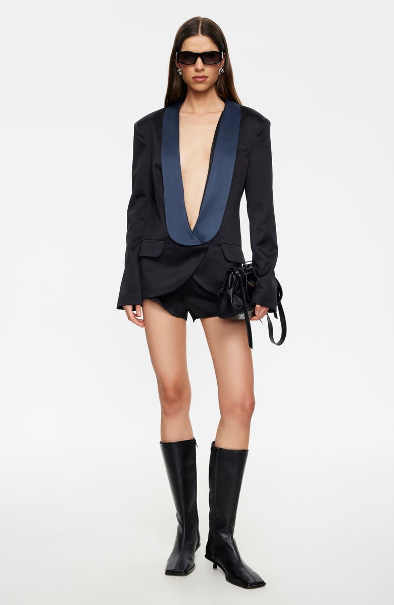 LIONESS Sylvie Shawl Collar Blazer, Alternate, color, Midnight