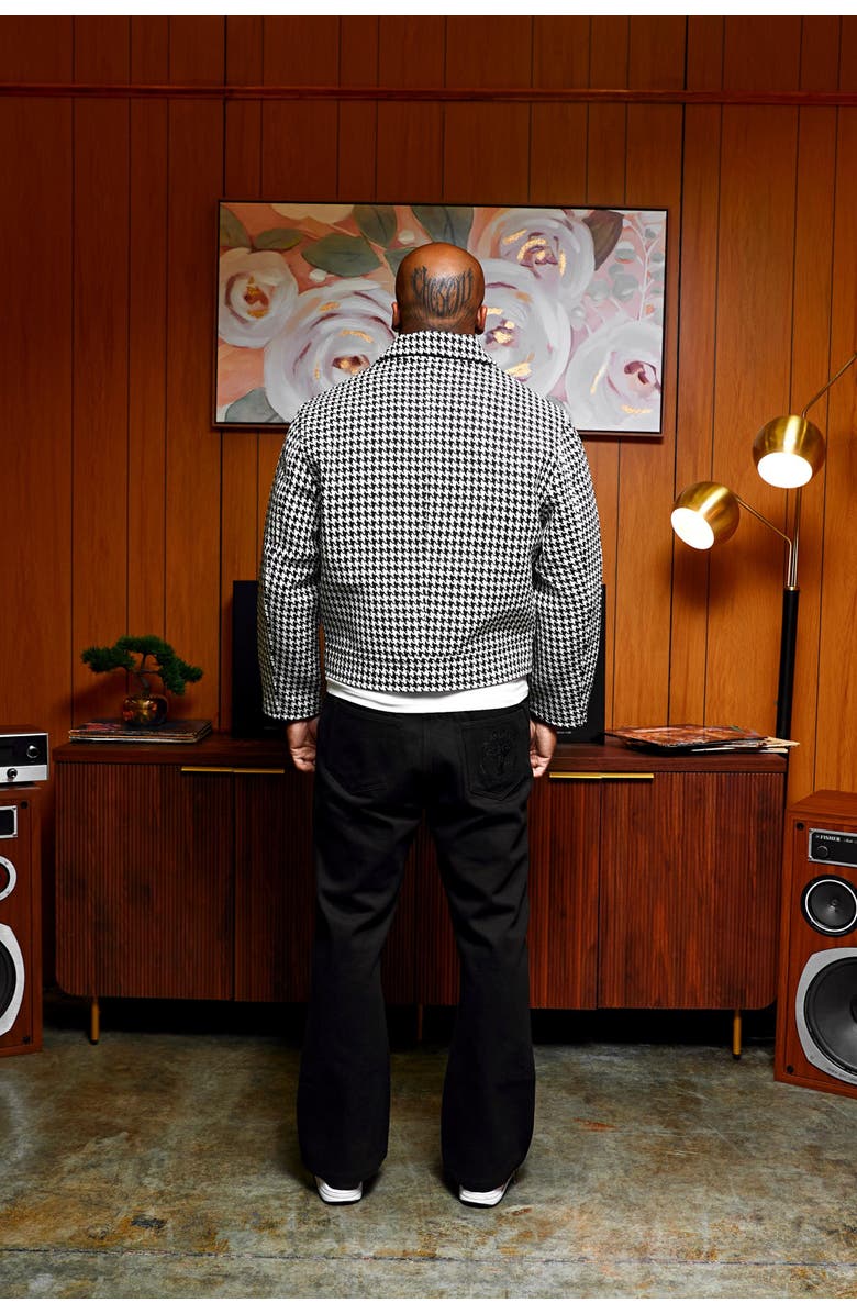 SAINT PERRY Houndstooth Boxy Fit Jacket, Alternate, color, Black And White