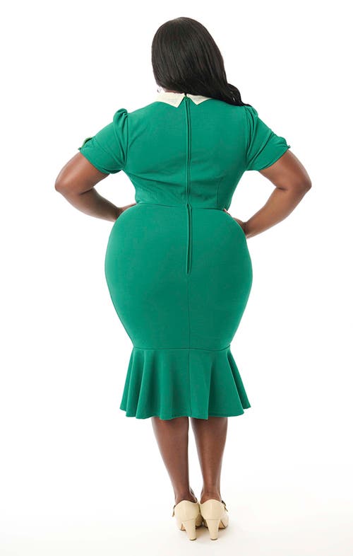 Shop Unique Vintage Plus Size Knit Holloway Peplum Wiggle Dress