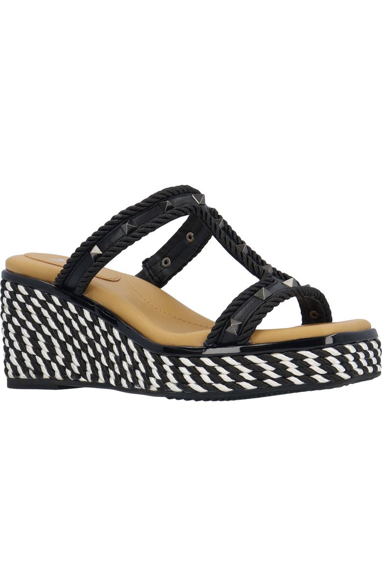 J. Reneé Tavelle Platform Wedge Sandal, Main, color, Black/ White