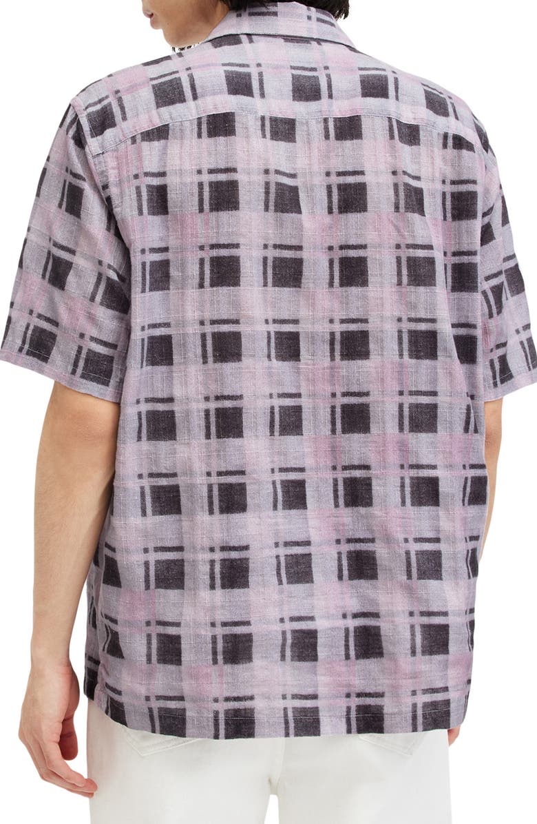 AllSaints Big Sur Check Camp Shirt, Alternate, color, Sugared Lilac