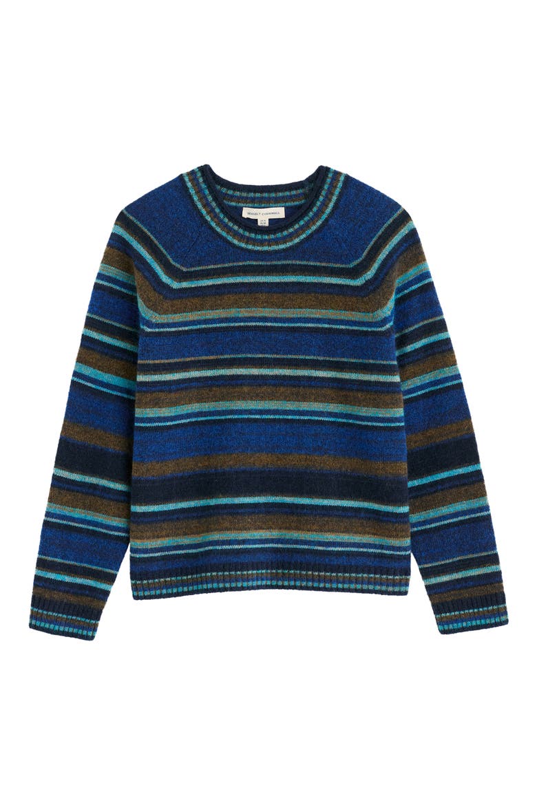 Quay Hill Striped Crewneck Sweater, Alternate, color, ADRIFT BRIGHT MARINE MIX